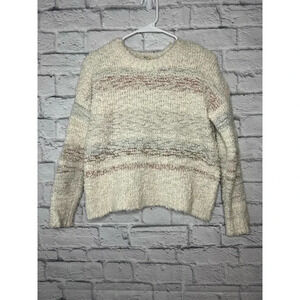Hippie Rose cozy soft warm cropped striped sweater size S.